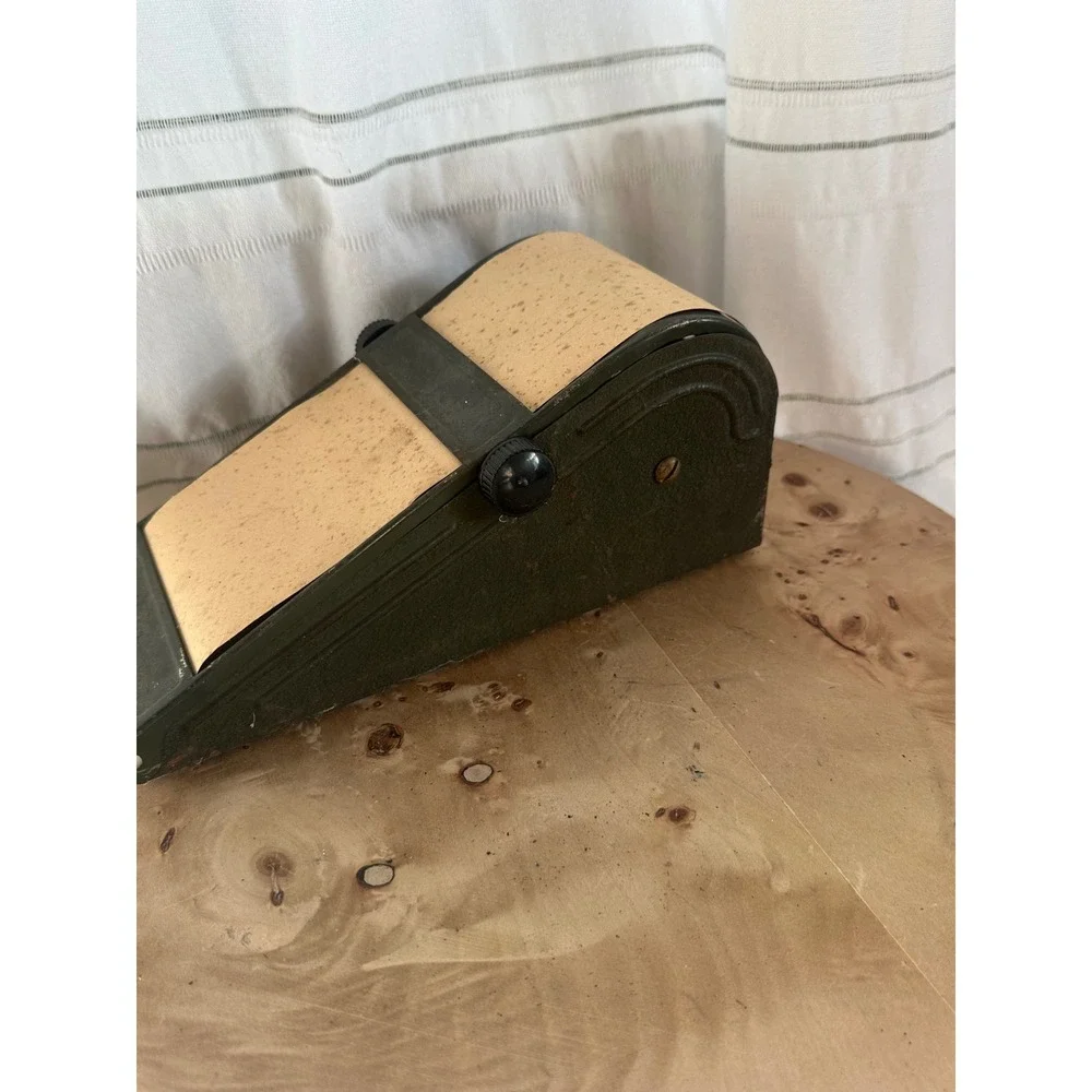 Vintage Industrial Metal Memo Roll Dispenser Desk Accessory Mid Century